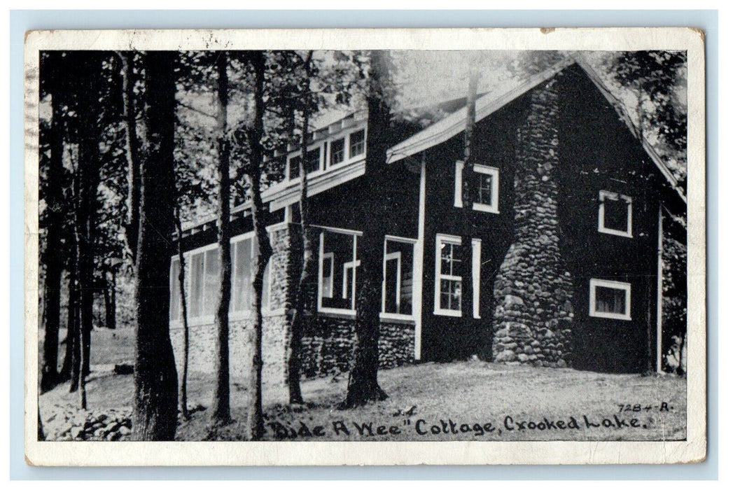 1923 Bide A Wee Cottage Crooked Lake Indianapolis Indiana IN Vintage Postcard