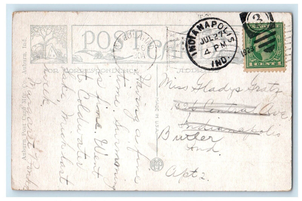 1923 Bide A Wee Cottage Crooked Lake Indianapolis Indiana IN Vintage Postcard