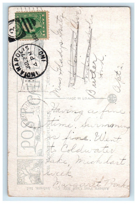 1923 Bide A Wee Cottage Crooked Lake Indianapolis Indiana IN Vintage Postcard