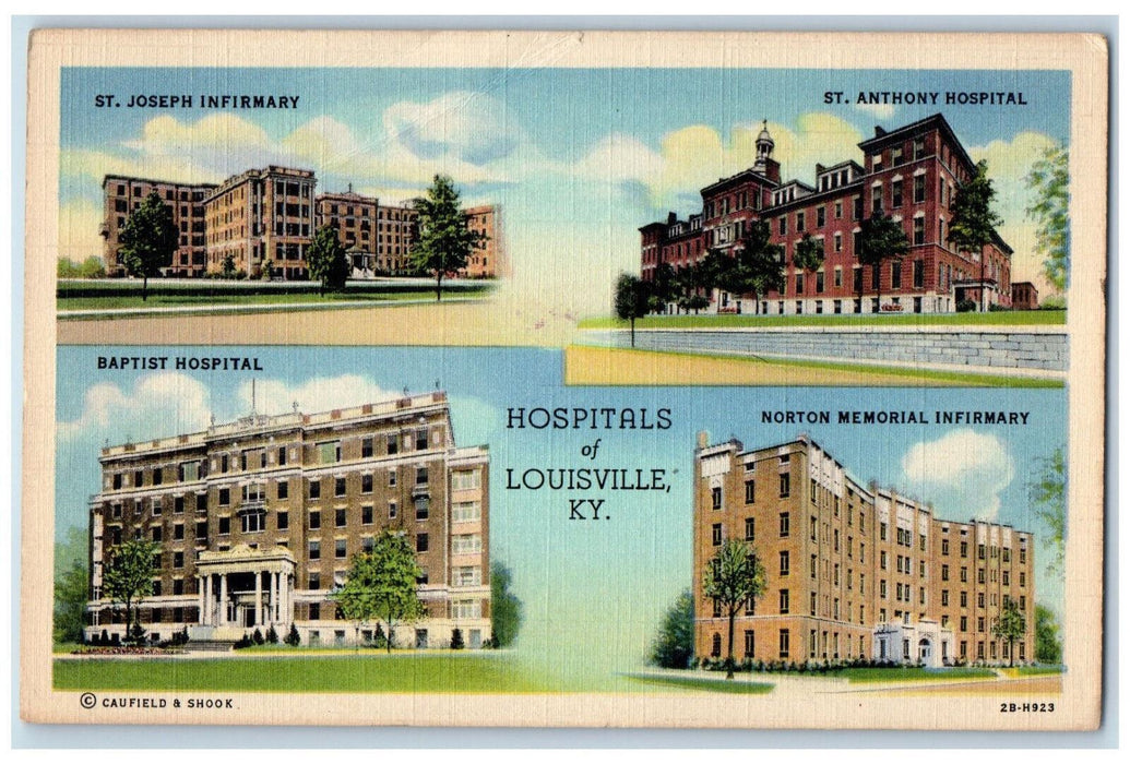 c1940 Multiview of Hospital in Louisville Kentucky KY Vintage Postcard