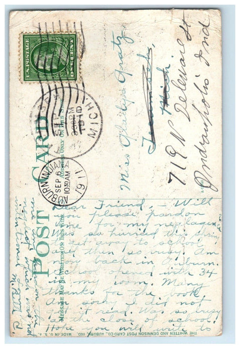 1911 View Of Old Elm Giant Tree Auburn Indiana IN Posted Antique Postcard
