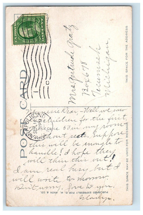 1910 The Aqueduct Fall Creek Waterfall Indianapolis Indiana IN Antique Postcard