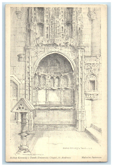 Bishop Kennedy's Tomb University Chapel St. Andrews Malcolm Patterson Postcard