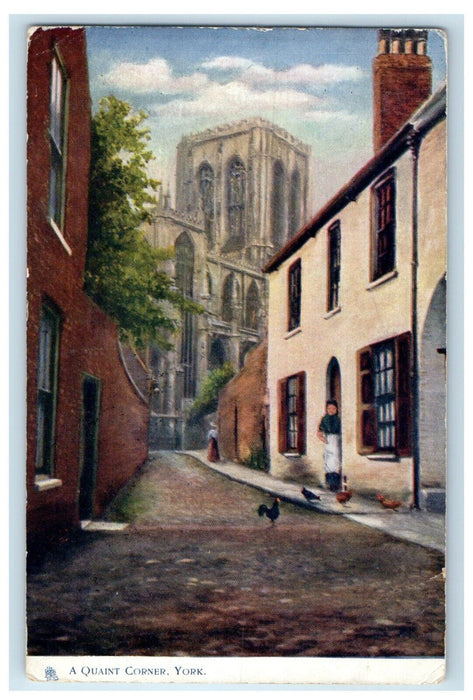 1905 Chickens A Quaint Corner York Yorkshire England Oilette Tuck Art Postcard