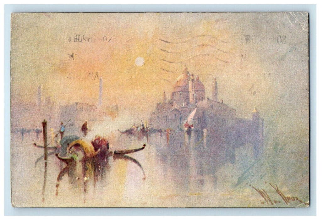 1922 Glorious Venice England Posted Antique Oilette Tuck Art Postcard