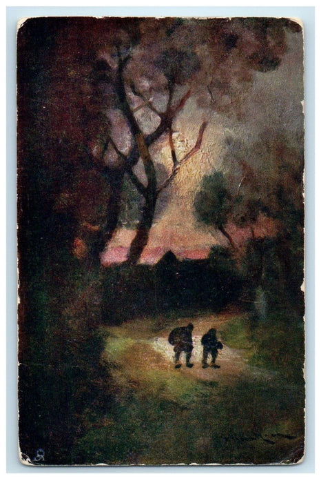 1907 The Day's Work Done Boston Massachusetts MA Oilette Tuck Art Postcard