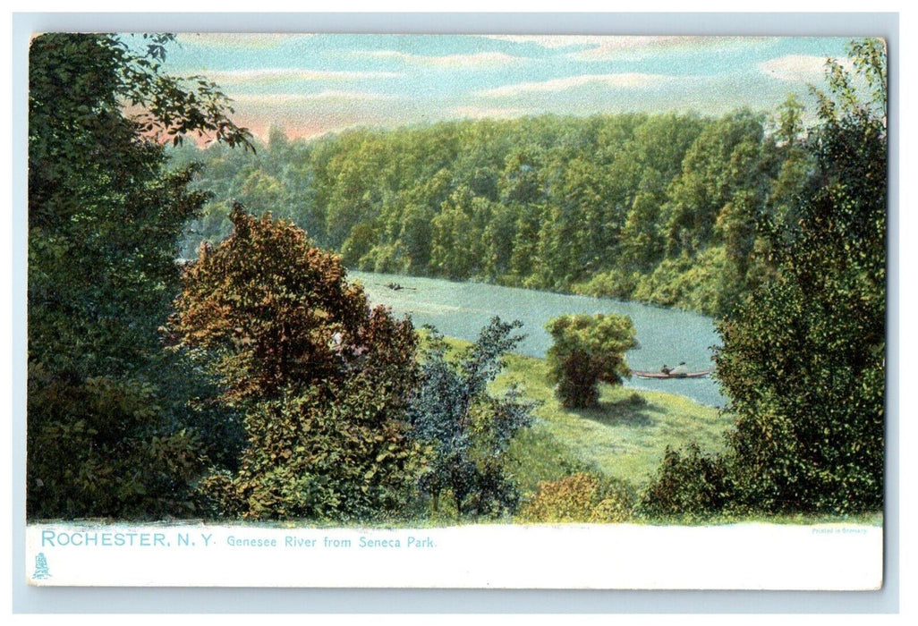 c1910 Boat Canoe Genesee River from Seneca Park Rochester NY Tuck Art Postcard