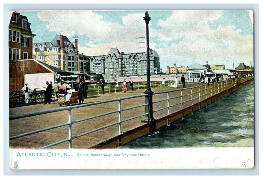 1905 Dennis Marlborough and Traymore Hotels Atlantic City NJ Tuck Art Postcard