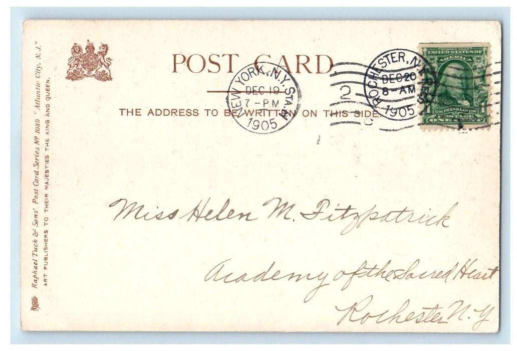 1905 Dennis Marlborough and Traymore Hotels Atlantic City NJ Tuck Art Postcard