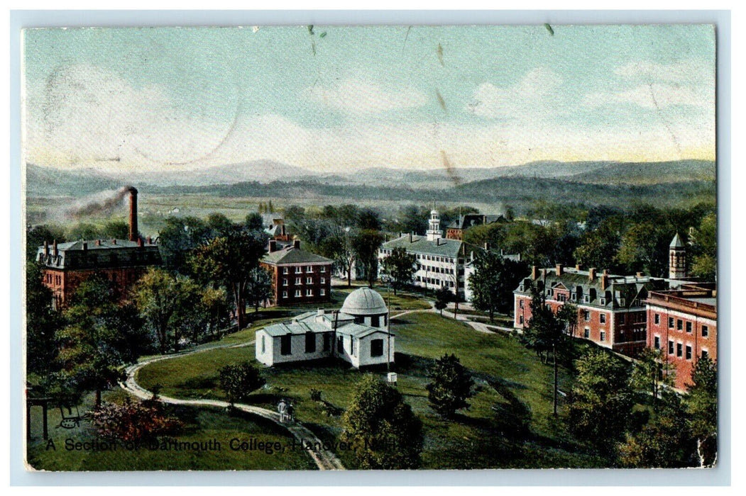 1907 A Section of Dartmouth College Hanover NH Antique Tuck Art Postcard