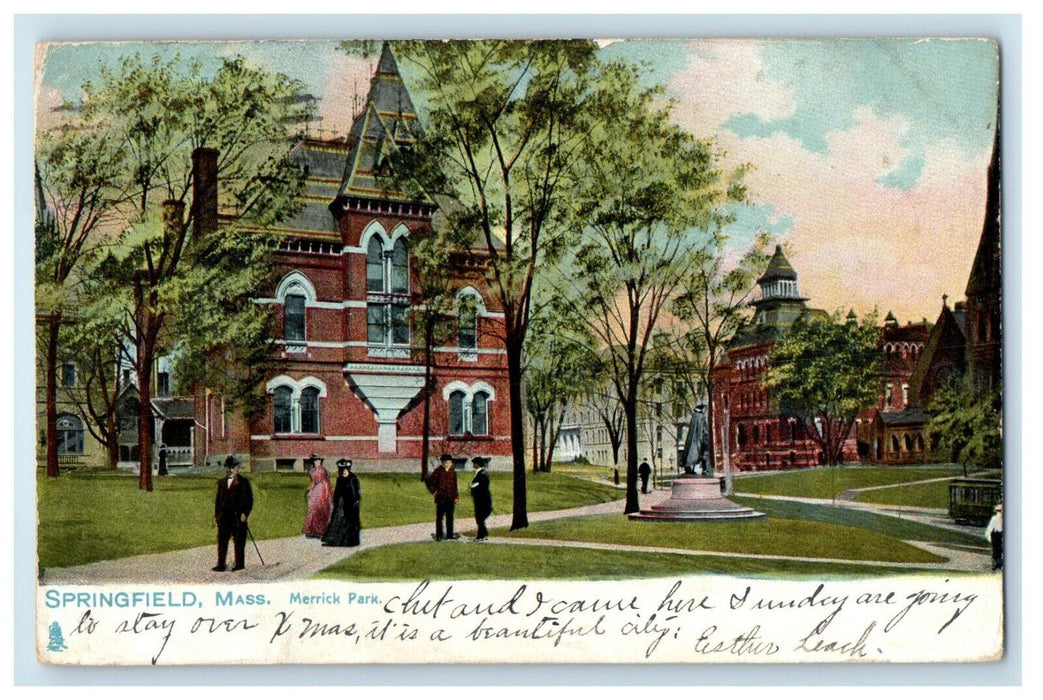 1910 Merrick Park Springfield Massachusetts MA Posted Tuck Art Postcard