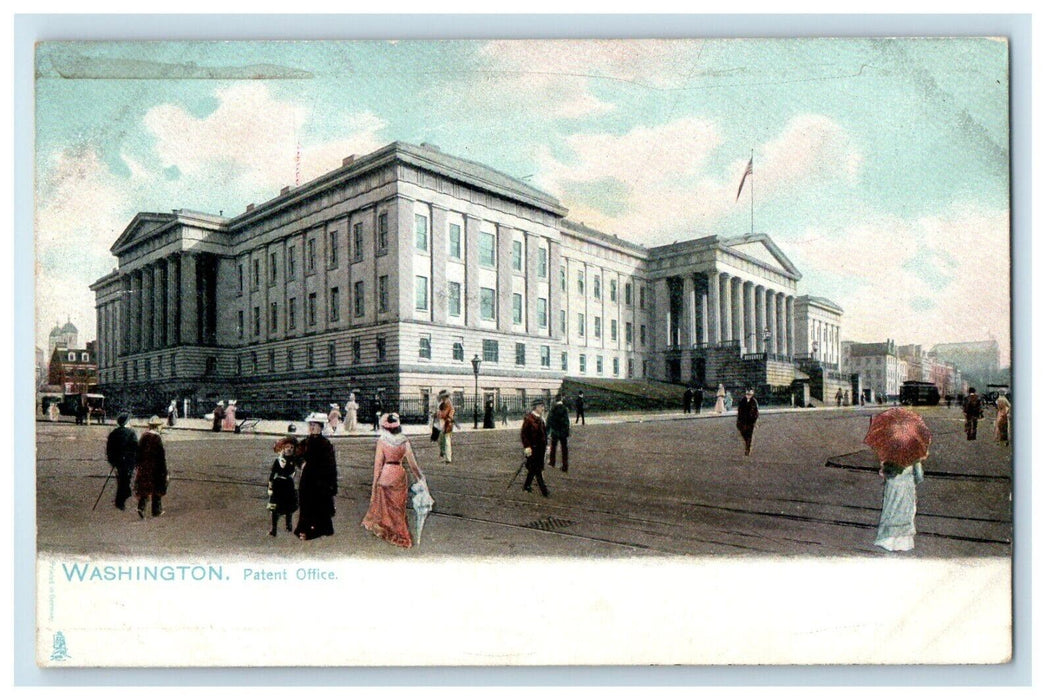 c1905 Busy Crowd, Patent Office Washington WA Unposted Tuck Art Postcard