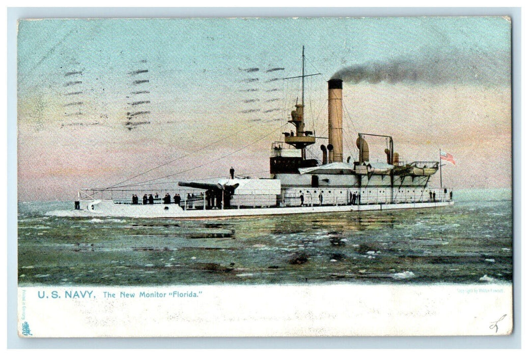 1905 The New Monitor "Florida" US Navy New York City NY Tuck Art Postcard