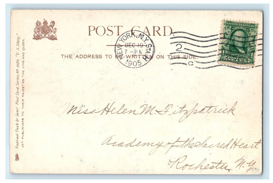1905 The New Monitor "Florida" US Navy New York City NY Tuck Art Postcard