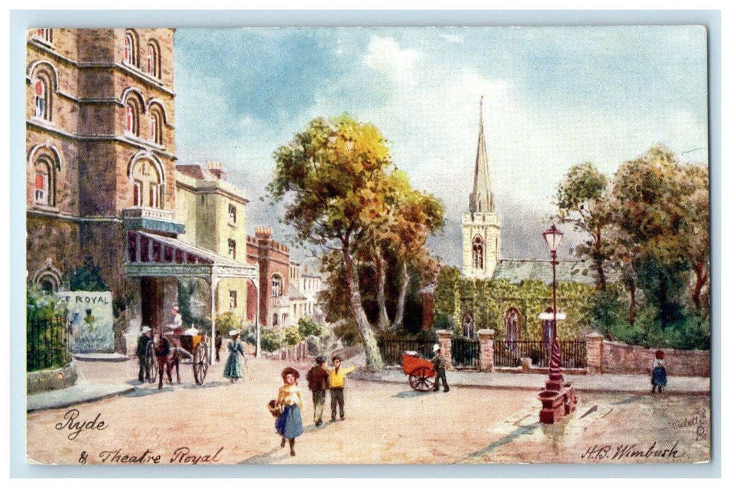c1910 Ryde & Theatre Royal Isle of Wight Ryde England Oilette Tuck Art Postcard