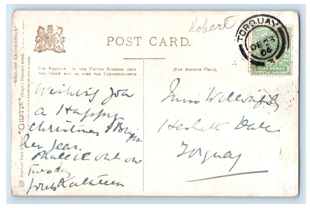 1904 English Cathedrals Norwich Norfolk England Oilette Tuck Art Postcard