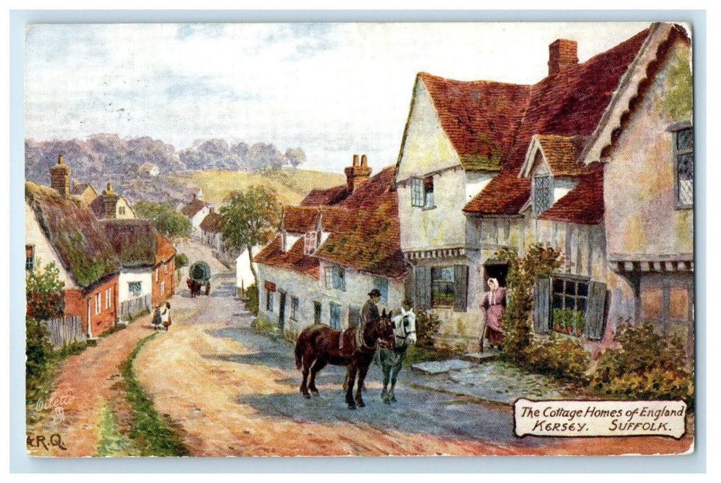 1908 The Cottage Homes of England Kersey Suffolk Oilette Tuck Art Postcard