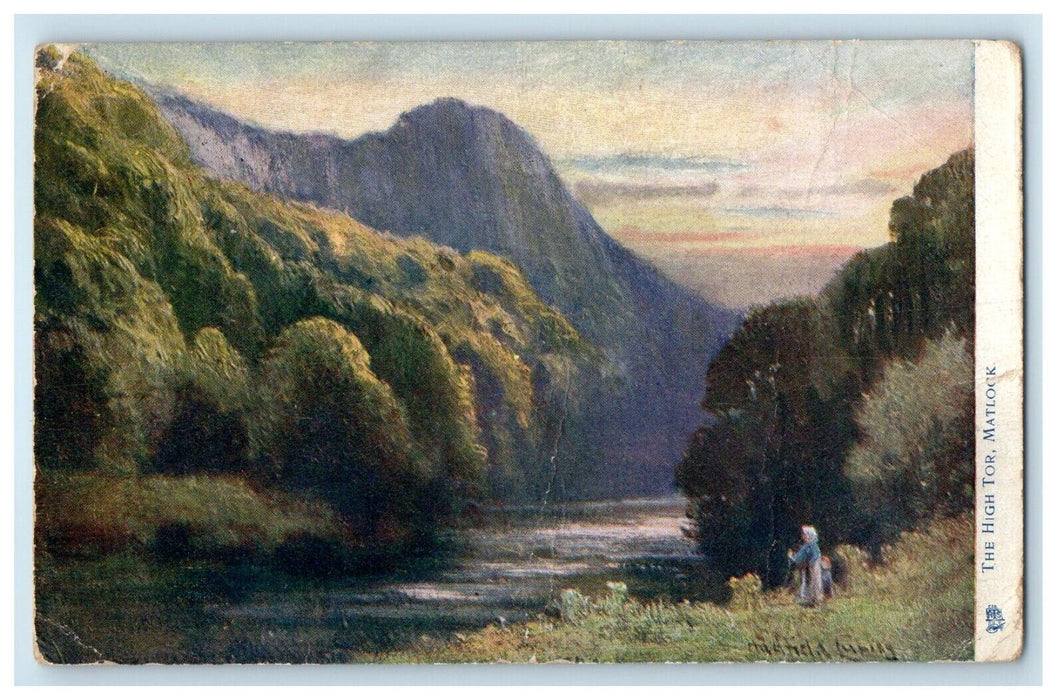 1904 The High Tor Matlock Derbyshire England Oilette Tuck Art Postcard