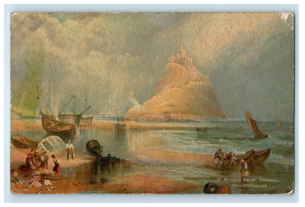 c1910 St. Michael's Mount Cornwall, England Oilette Tuck Art Postcard