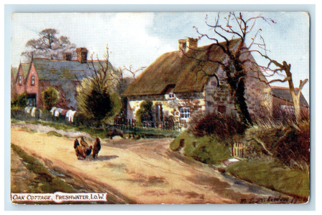 1905 Oak Cottage Freshwater Isle of Wight England Oilette Tuck Art Postcard