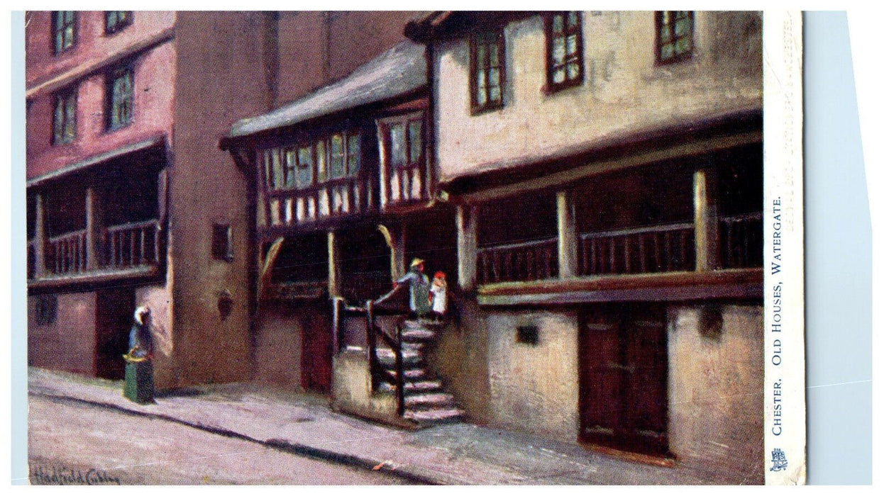 1905 Old Houses, Watergate Chester England Posted Oilette Tuck Art Postcard