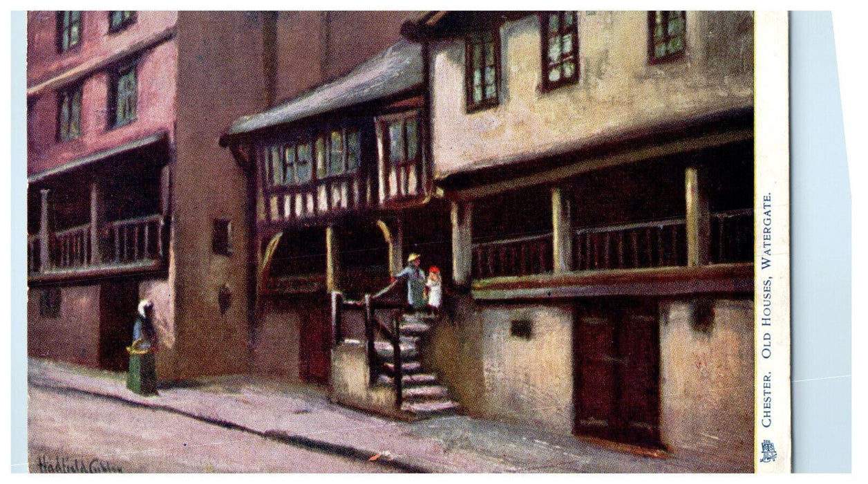 1905 Old Houses, Watergate Chester England Unposted Oilette Tuck Art Postcard