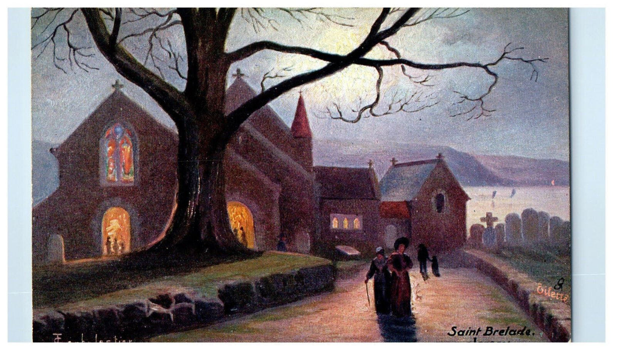 c1910 Jersey, Saint Brelade, Parish Church Oilette Tuck Art Postcard
