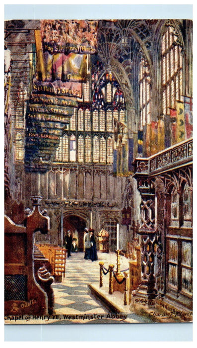 1909 Chapel of Henry VII Westminster Abbey Posted Oilette Tuck Art Postcard