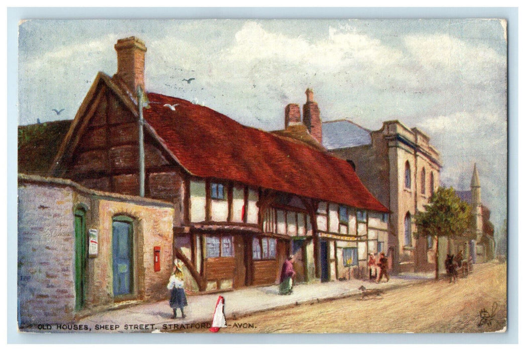 1905 Old Houses Sheep Street Stratford On Avon England Oilette Tuck Art Postcard