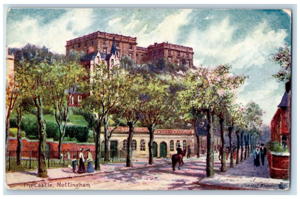 1907 The Castle Nottingham England Antique Oilette Tuck Art Postcard