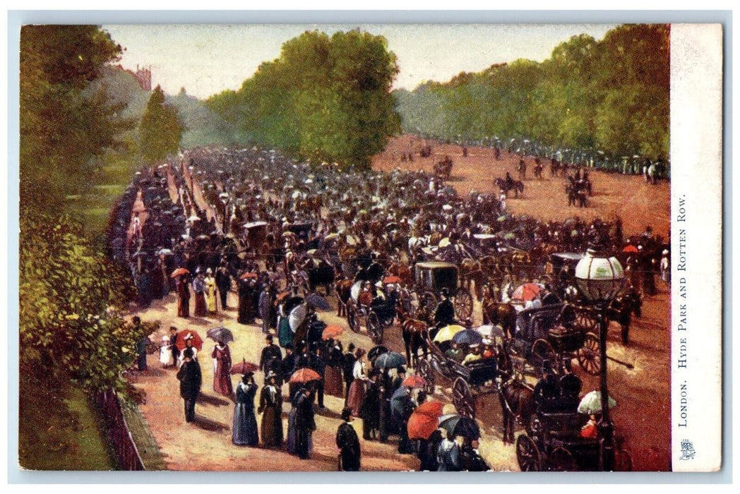 c1910 Hyde Park and Rotten Row London England Oilette Art Tuck Postcard