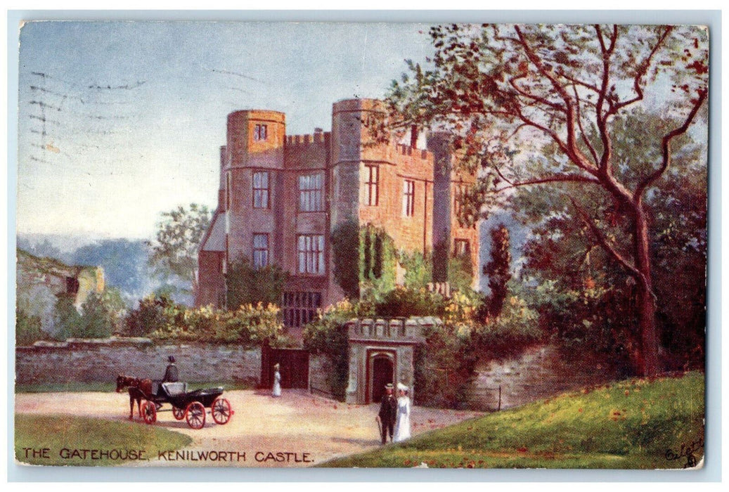 1908 The Gatehouse Kenilworth Castle England Posted Oilette Tuck Art Postcard