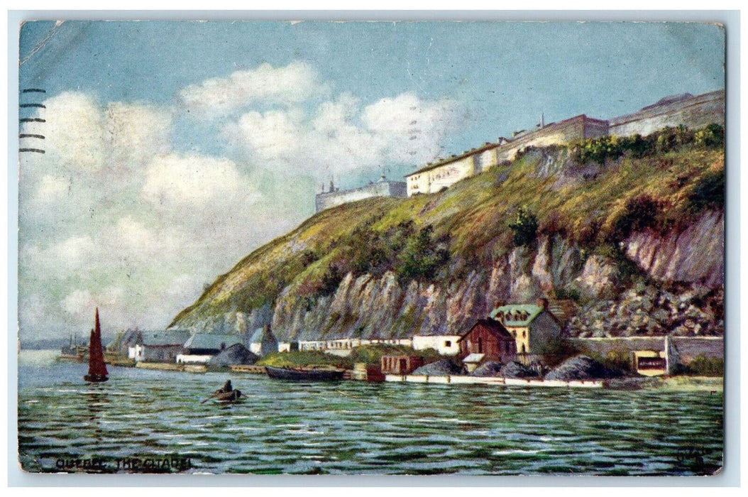 1908 Cottage Near Sea The Citadel Quebec Canada Oilette Tuck Art Postcard