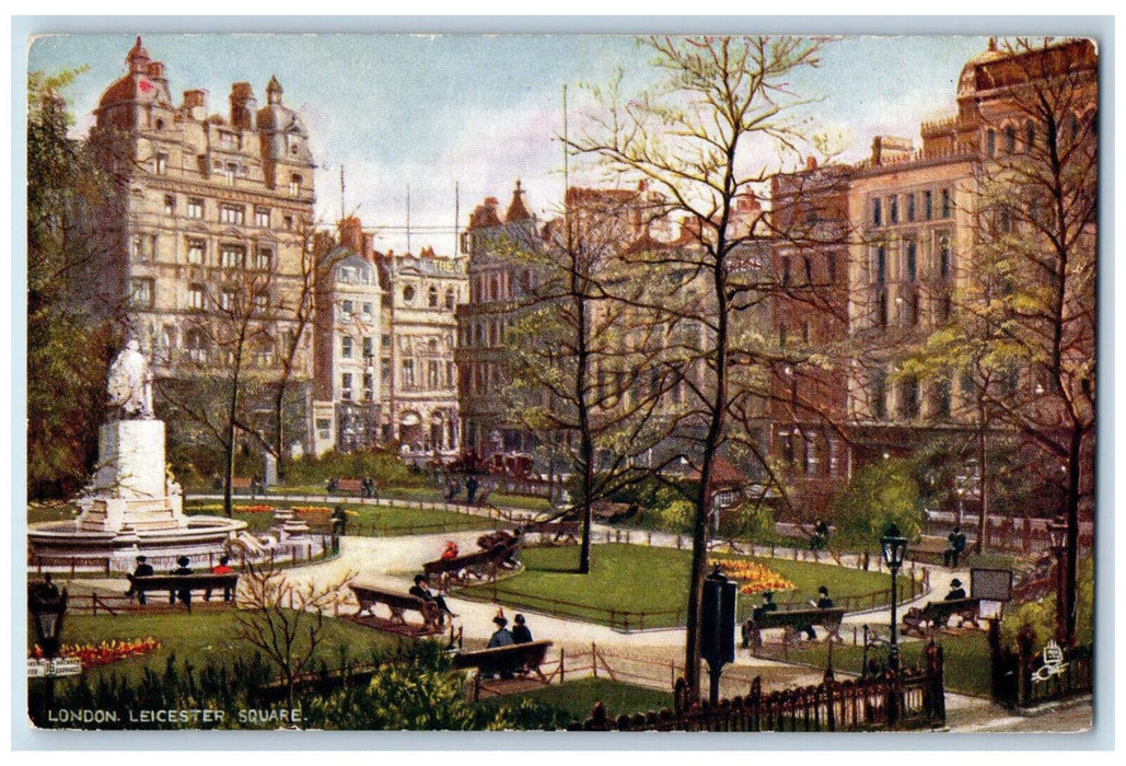 c1910 Monument Leicester Square London England Oilette Tuck Art Postcard