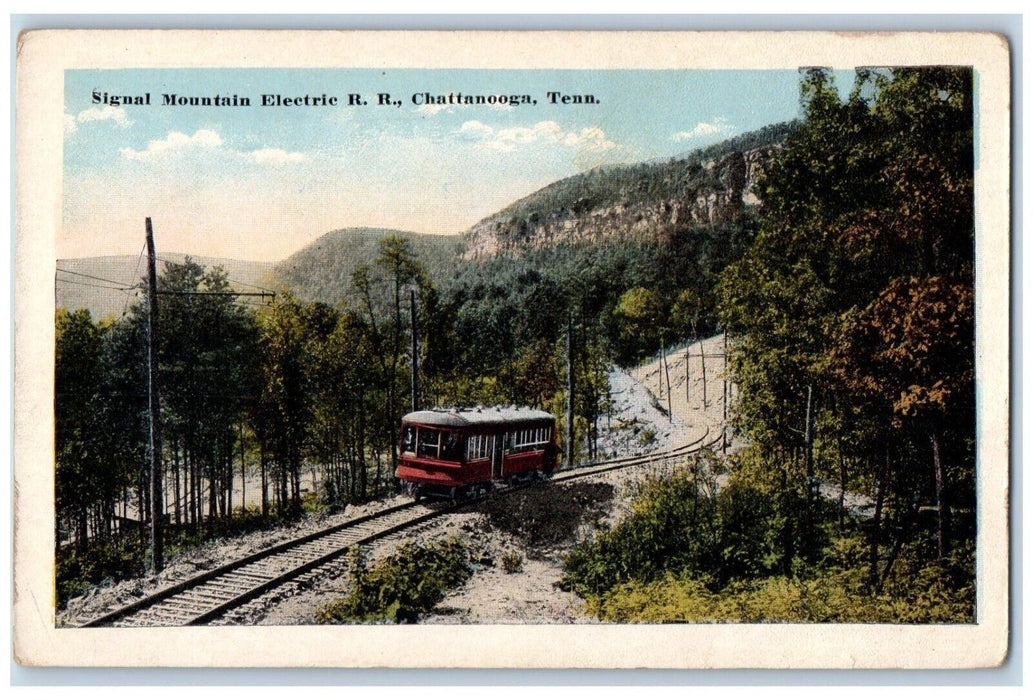 c1910 Signal Mountain Streetcar Electric RR Chattanooga Tennessee Postcard