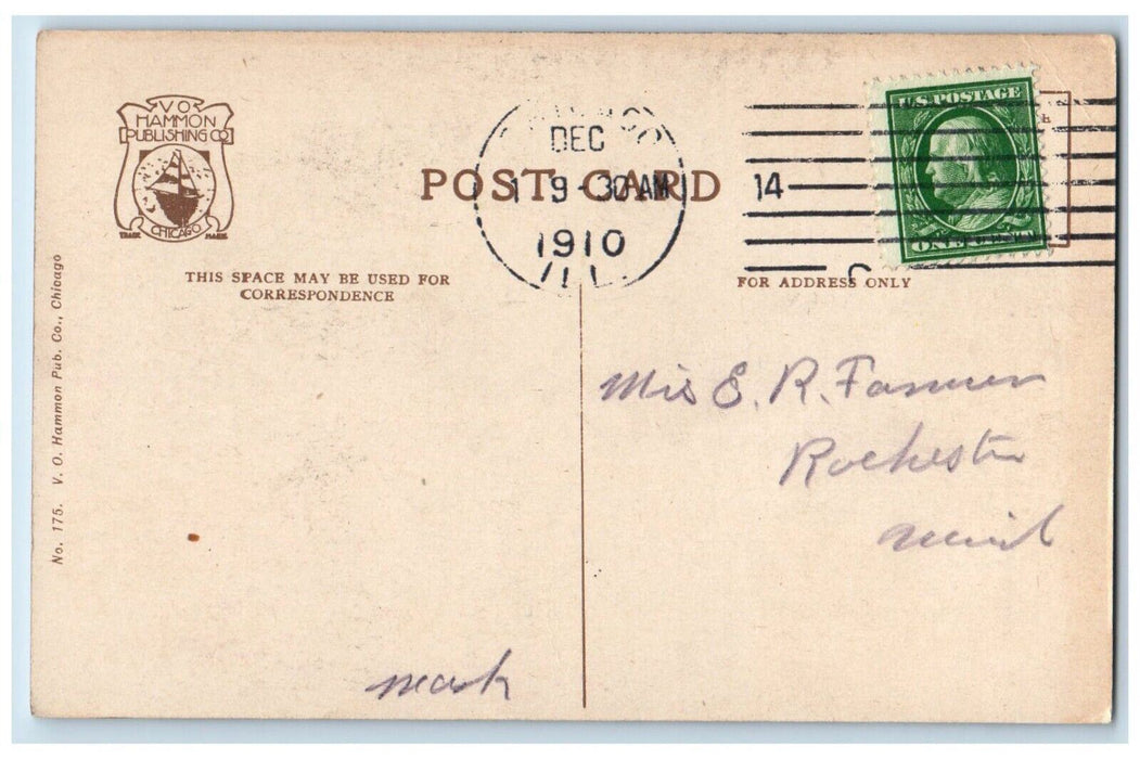 1910 State Street Streetcar Chicago Vintage Posted VO Mammon Publishing Postcard