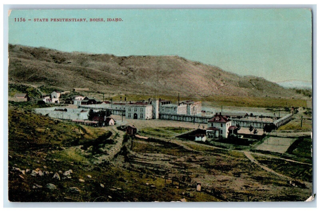 c1910 State Penitentiary Historic Prison Building Boise Idaho Vintage Postcard
