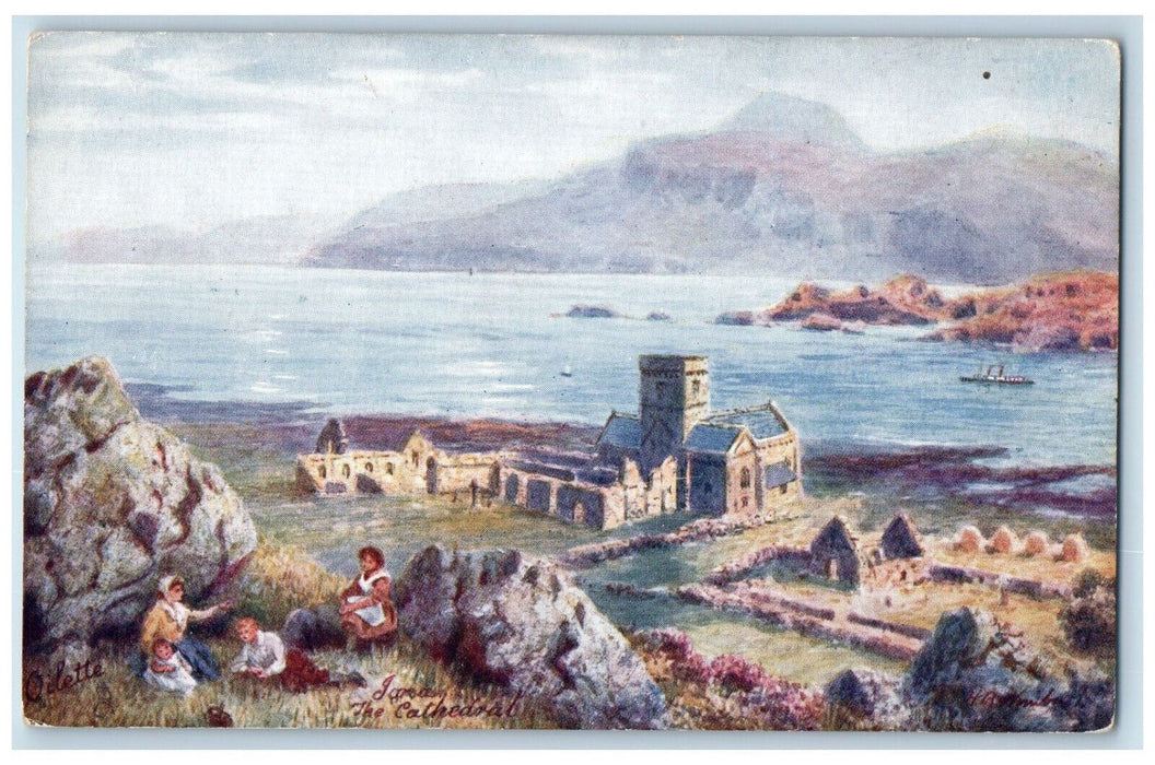 c1910 Iona Cathedral Stafa and Iona, Antique Oilette Tuck Art Postcard