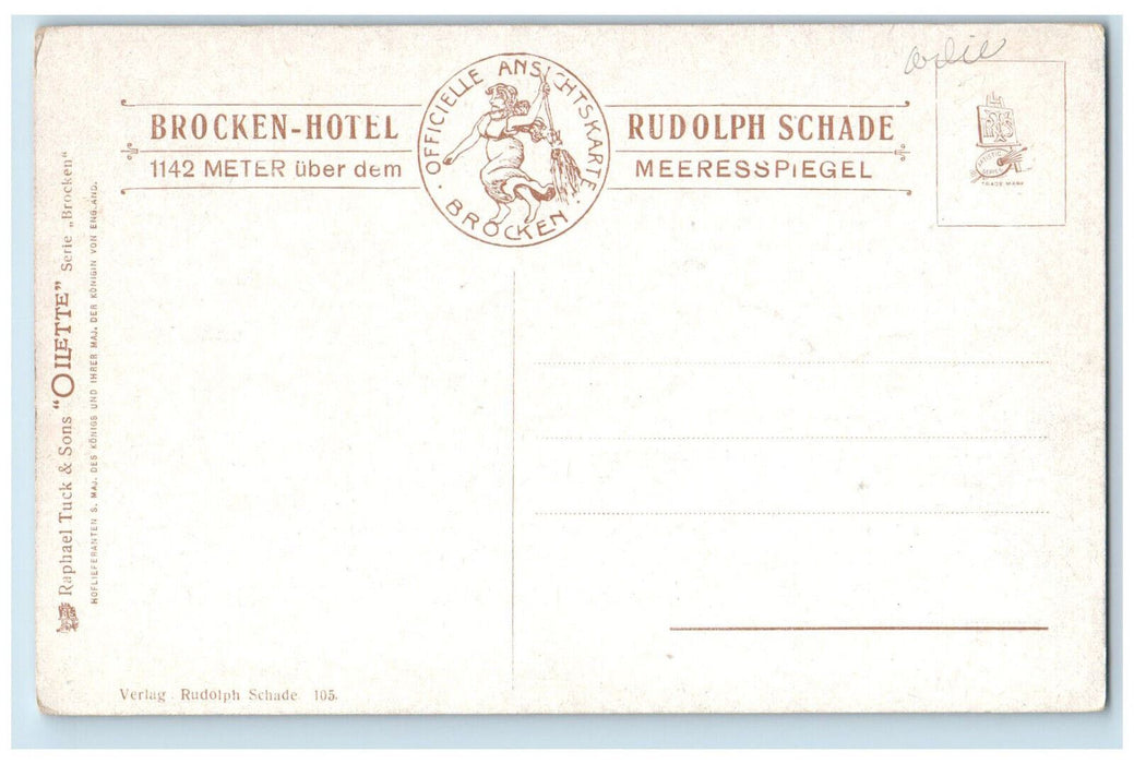 c1910 Viewing Scene, Brocken Peak Germany Unposted Oilette Tuck Art Postcard