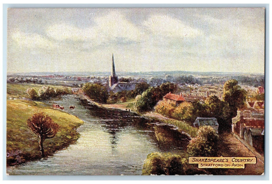 c1910 Shakespeare's Country Stratford On Avon Unposted Oilette Tuck Art Postcard