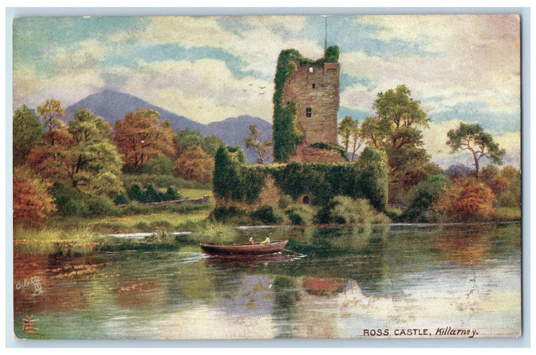 c1910 Ross Castle Killarney Ireland Unposted Oilette Tuck Art Postcard