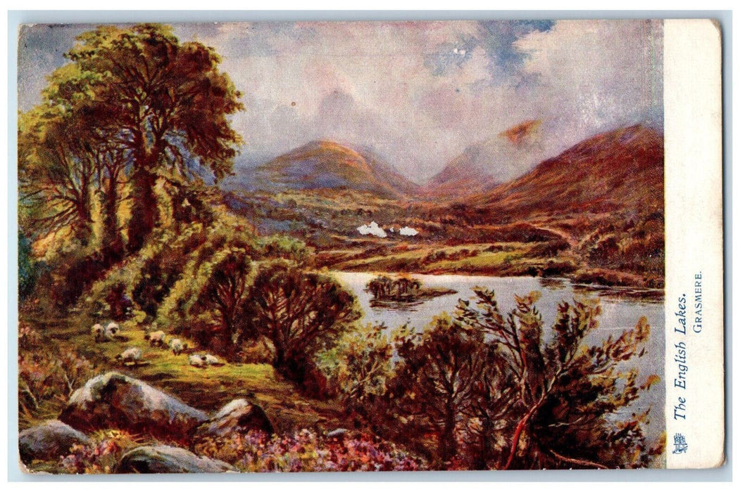 1907 The English Lakes Grasmere Cumbria England Oilette Tuck Art Postcard