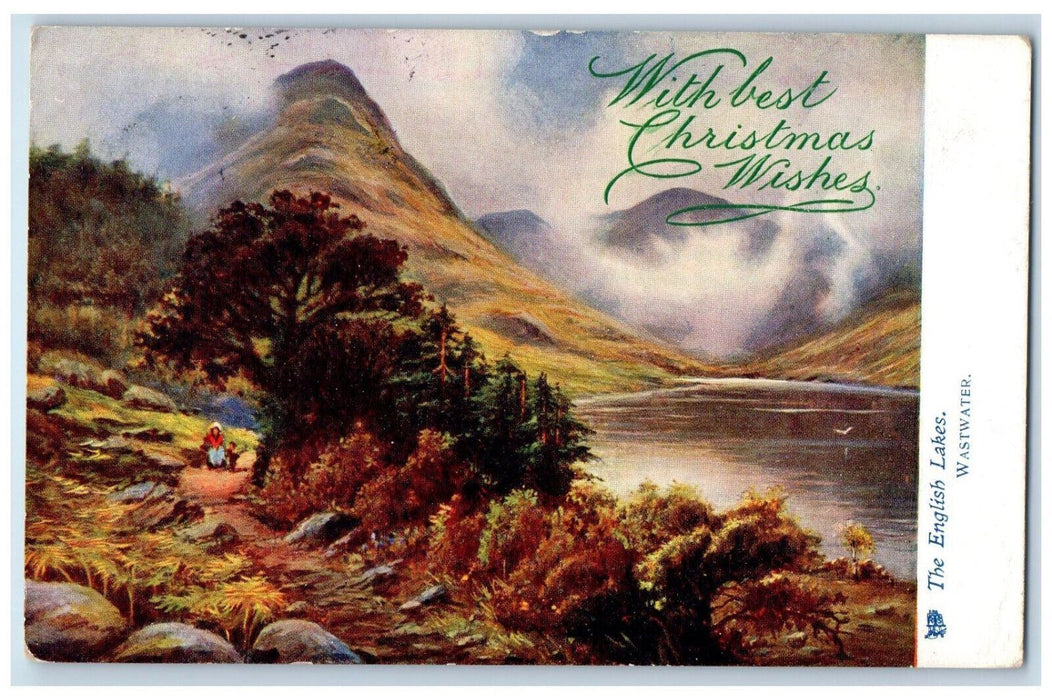 1904 Christmas, The English Lakes Wastwater England Oilette Tuck Art Postcard