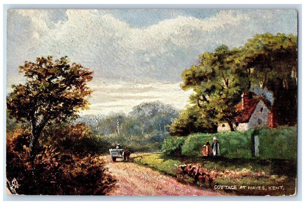 1904 Cottage at Hayes Kent Picturesque England Oilette Tuck Art Postcard