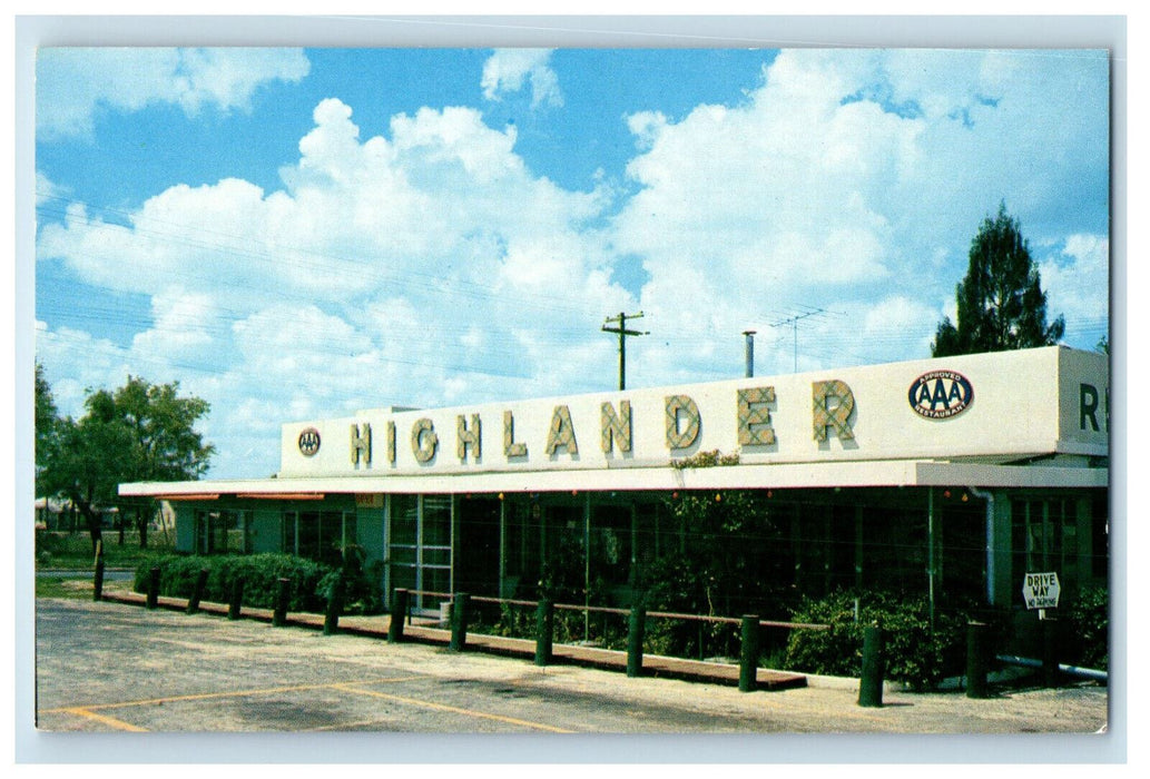 c1950's The Highlander Recommended AAA Restaurant Lake Wales Florida FL Postcard