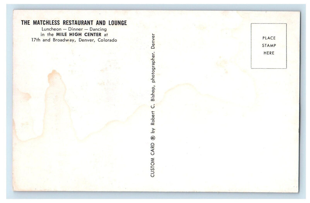 c1960's The Matchless Restaurant Lounge Mile Center Denver Colorado CO Postcard
