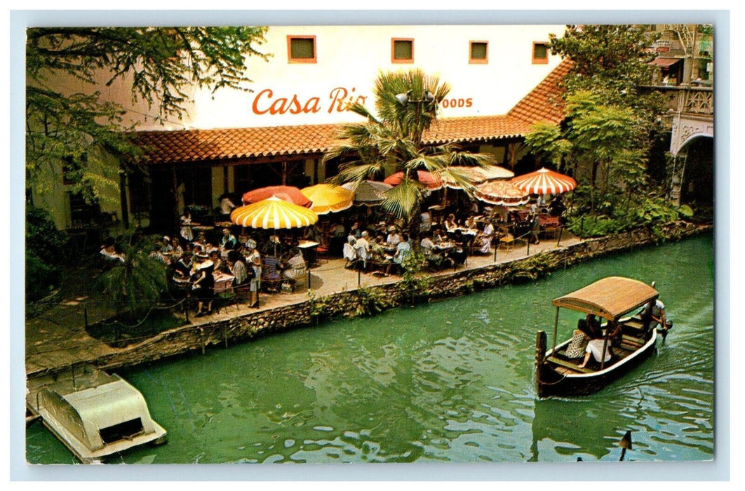 Casa Rio Mexican Foods Patio Boats Commerce San Antonio River TX Postcard