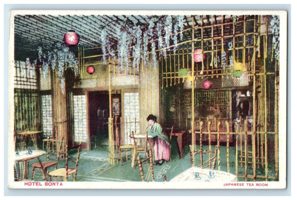 c1910's Hotel Bonta Japanese Tea Room Dining Room Unposted Antique Postcard