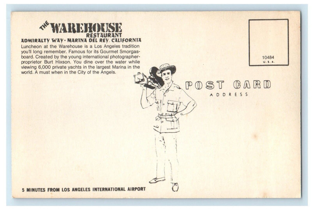 c1960's Warehouse Restaurant Marina Del Rey California Los Angeles Postcard