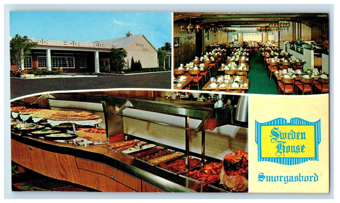 c1960's Multiview, Sweden House, Smorgasbord Clearwater Florida FL Postcard